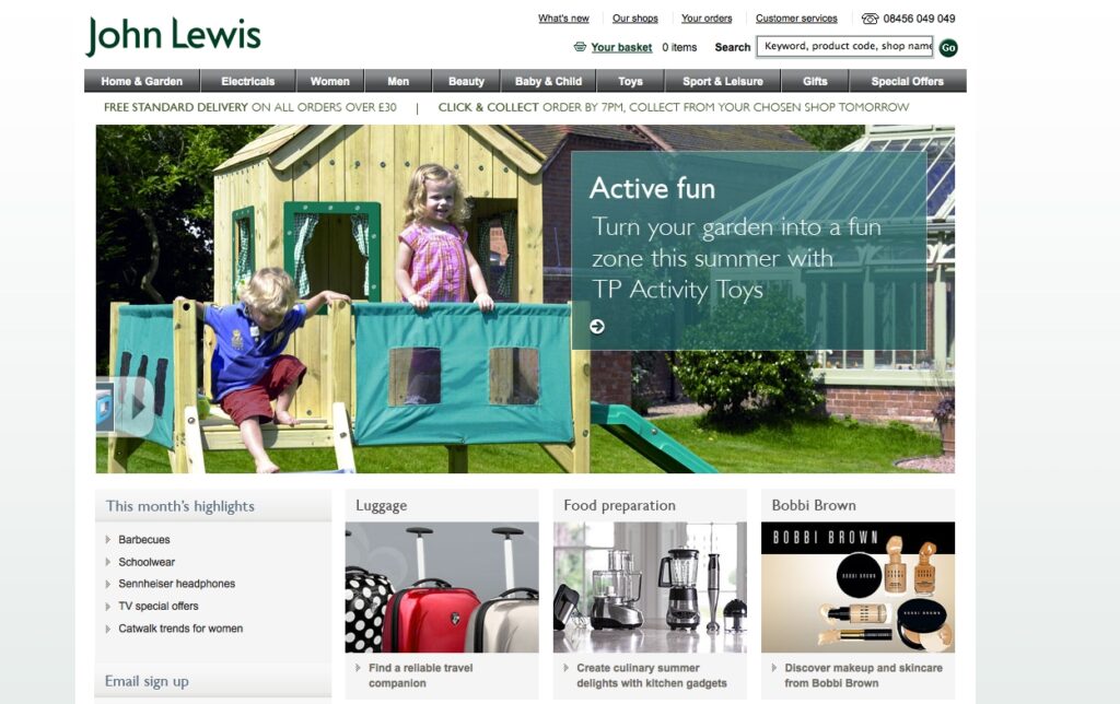 John Lewis goes global via website