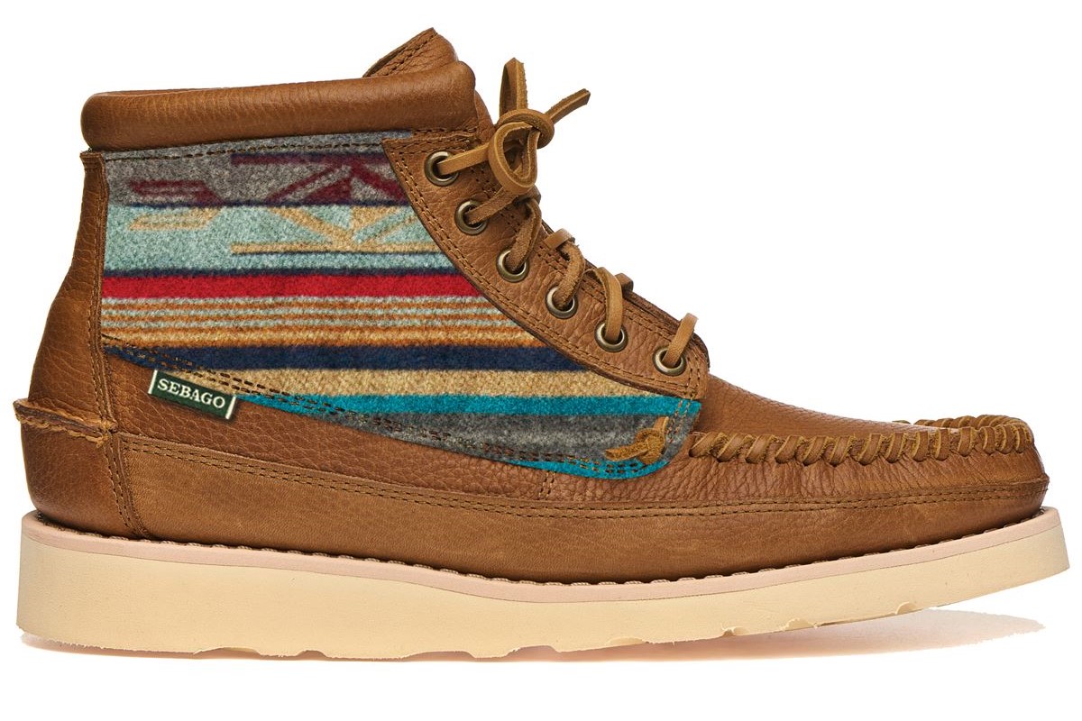 Pendleton x Sebago Topsider boat Shoes Slip on loafers leather suede Grey Plaid Authentic Original™ 2-Eye Ripple Lug Boat Shoe Light grey  main image 3