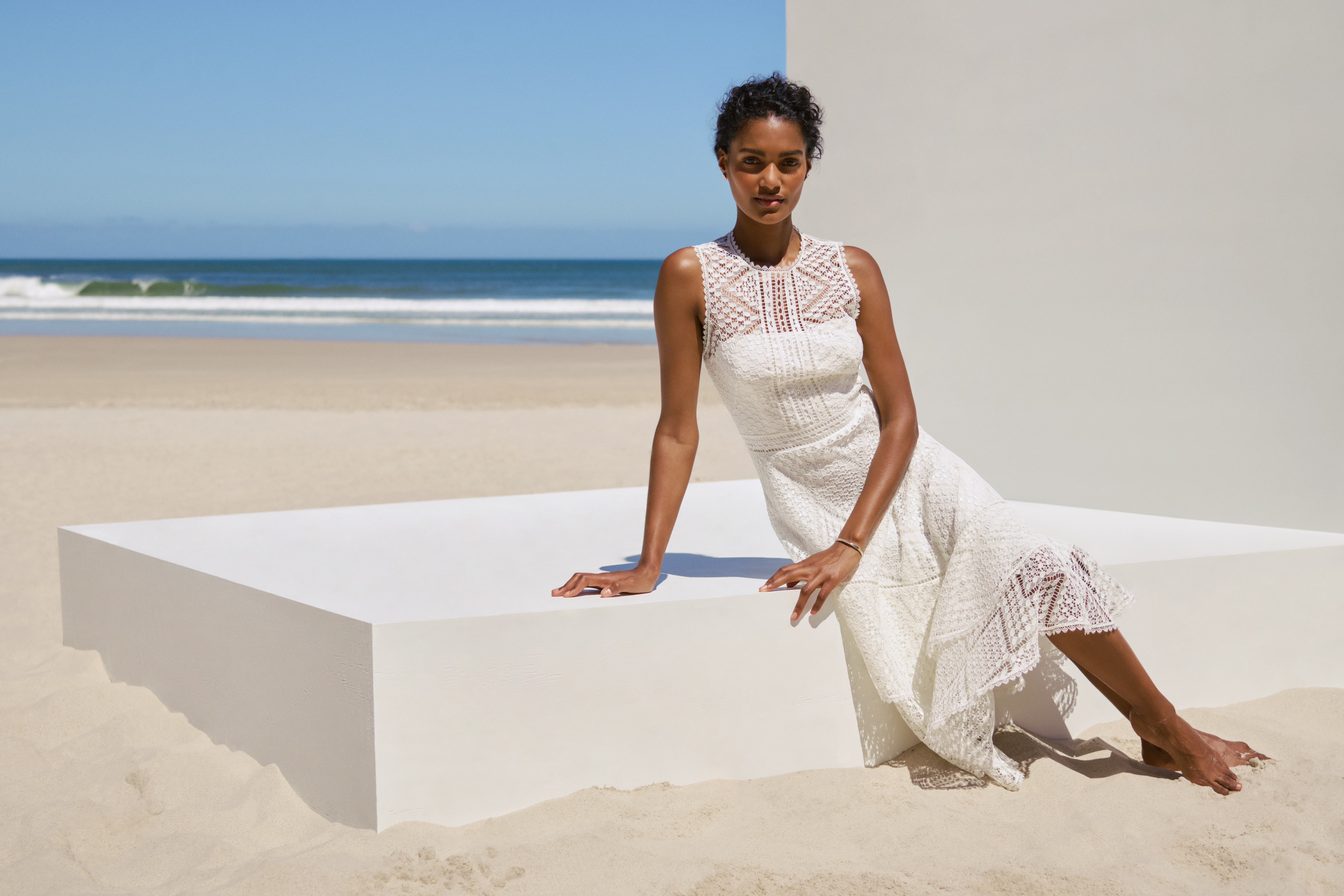 sachin and babi light blue dress Rent Karen Millen Crystal Embellished Halter Woven Maxi Dress main image 0