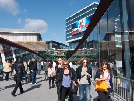 Footfall shoppers high street Westfield