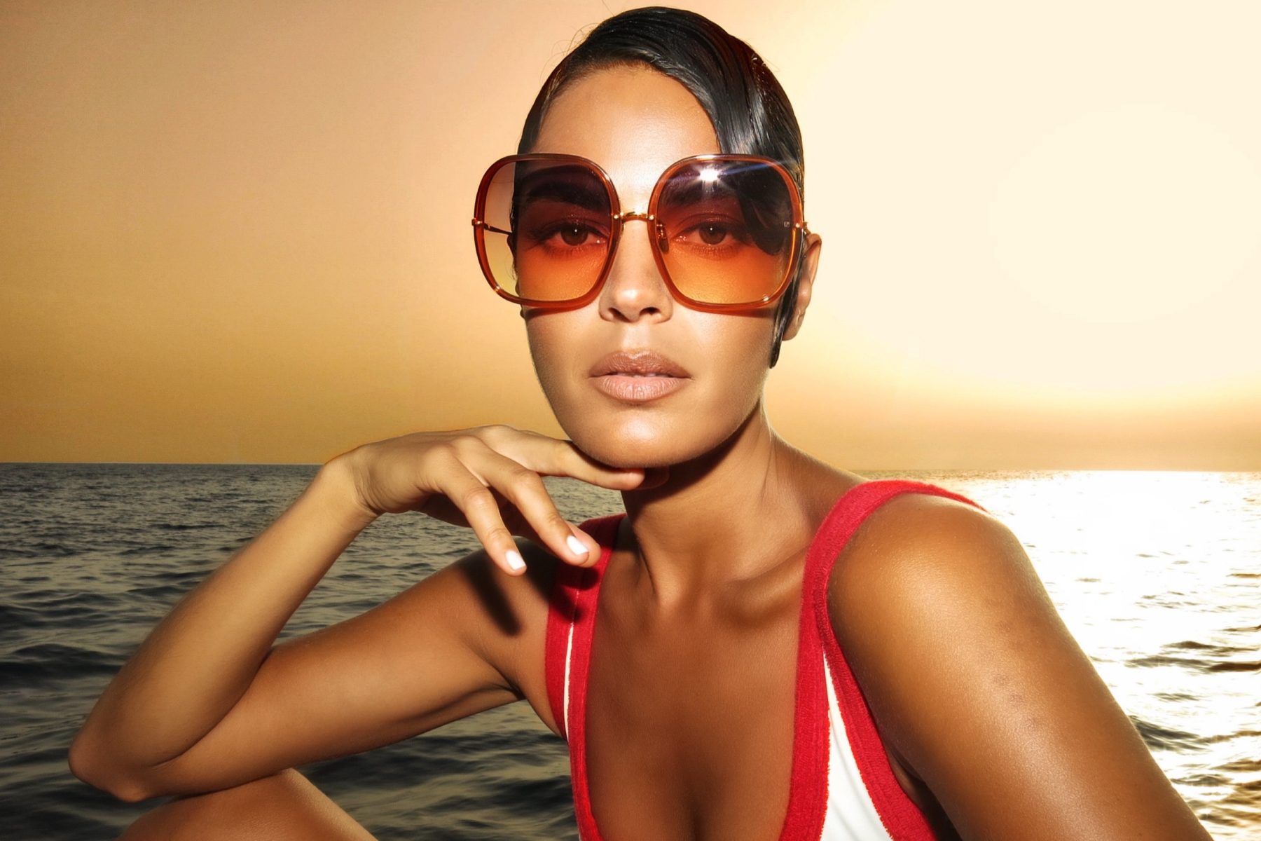 Y/Project x Linda Farrow Orange Unisex Sunglasses LINDA FARROW releases capsule with ROWEN ROSE main image 3