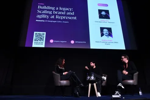 Stefan Lewis, chief digital officer at Represent, and Stephen Rogan, head of customer success EMEA at Shopify at the Drapers Inner Circle Summit