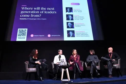 Drapers editor Jill Geoghegan, Asda chief commercial officer of non-food and retail Liz Evans, Belstaff CEO Kerry Byrne, Fred Perry managing director Richard Gilmore and Fashion Retail Academy associate