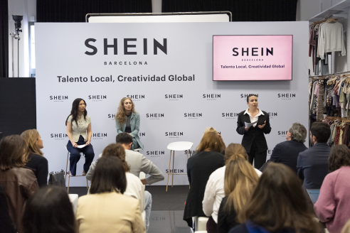 A presentation being held at the new Shein office in Barcelona