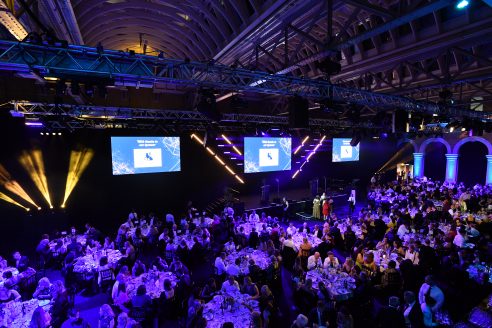 Concert Venue in Copenhagen with Crowded Audience in March 2025