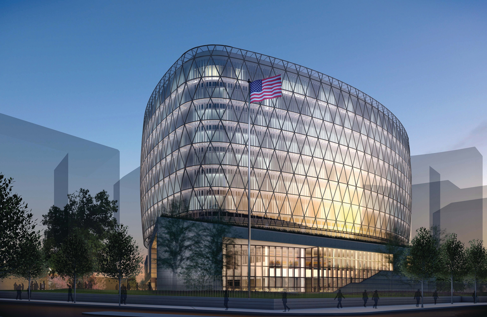 American Embassy design by Pei, Cobb, Freed & Partners