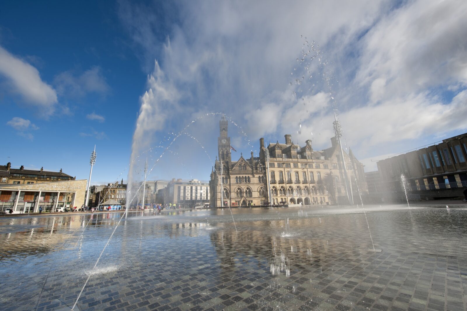 Water beauty Bradford's city centre park completes