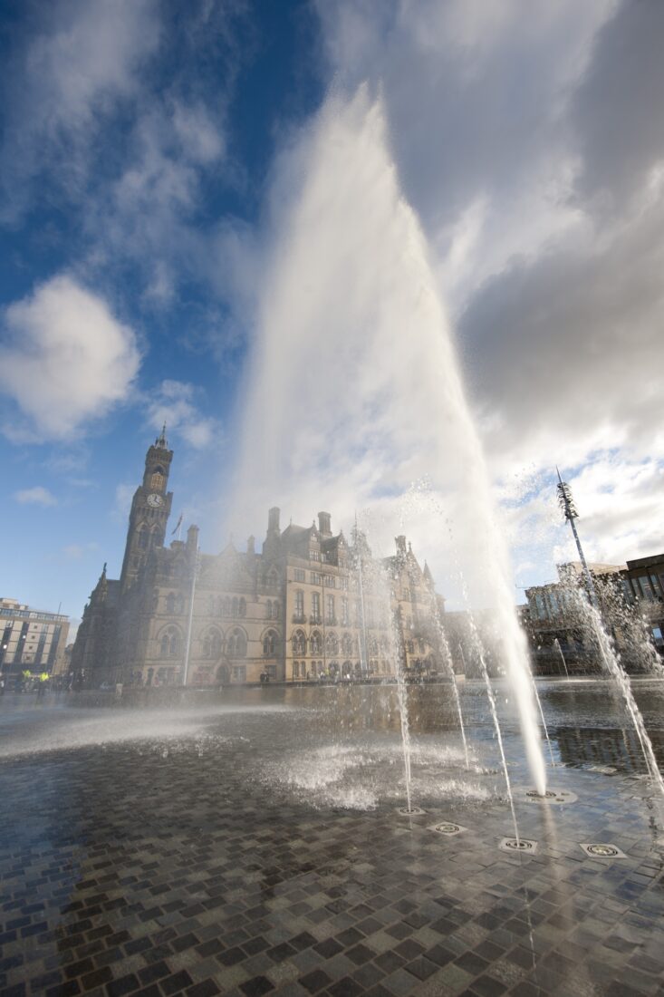 Water beauty Bradford's city centre park completes