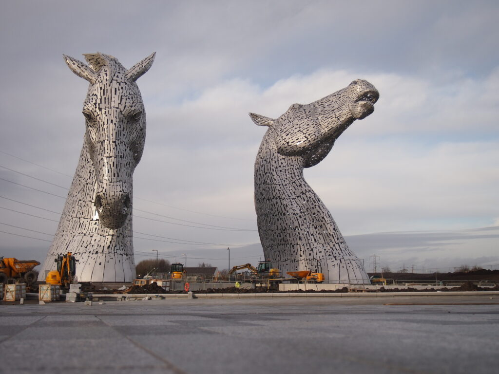 Scotland's huge Kelpies sculpture completes