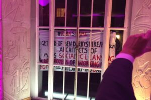 Riba protest balcony james mclachlan