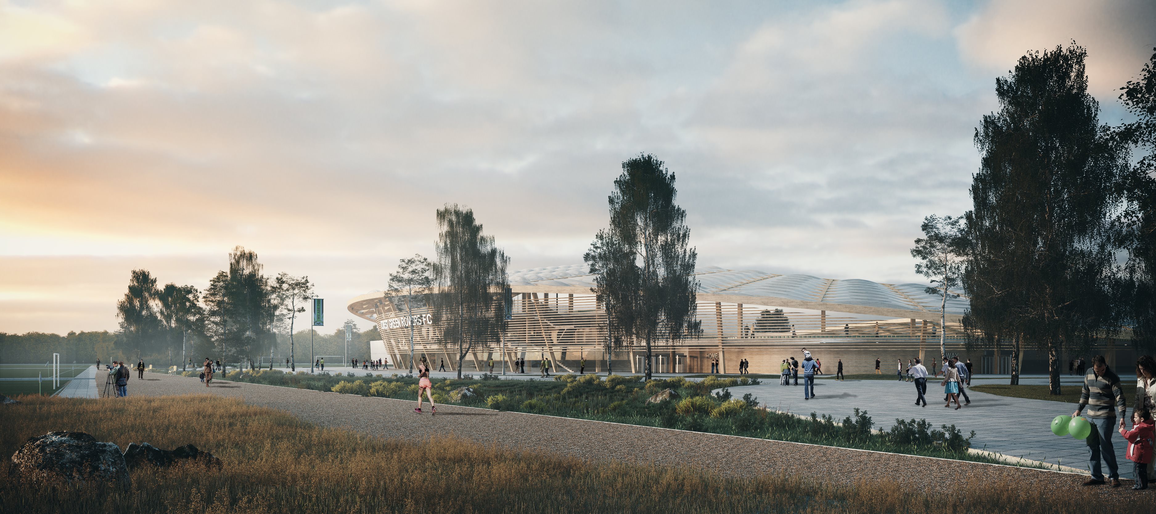 Zaha Hadid Architects wins Forest Green contest with allwood stadium