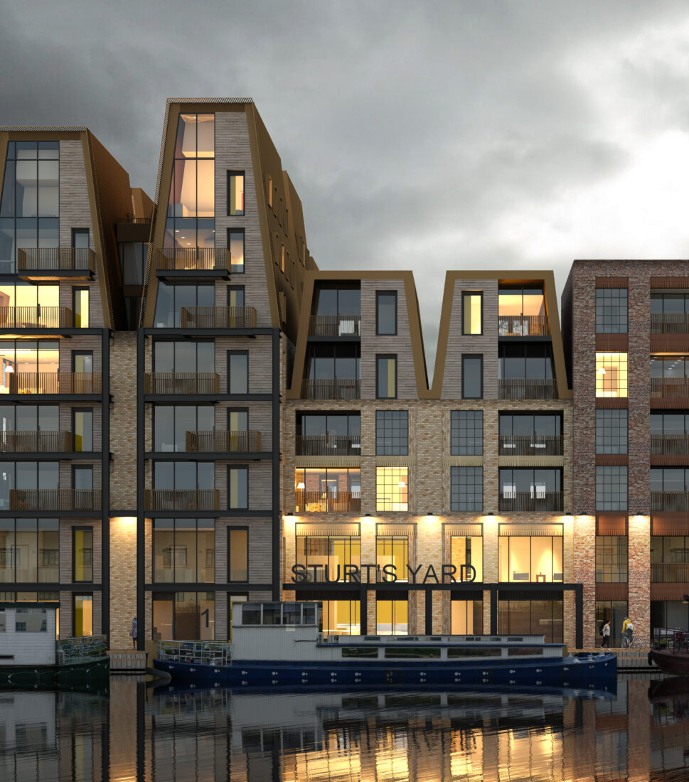 Studio Egret West unveils canalside mixeduse scheme for Hackney