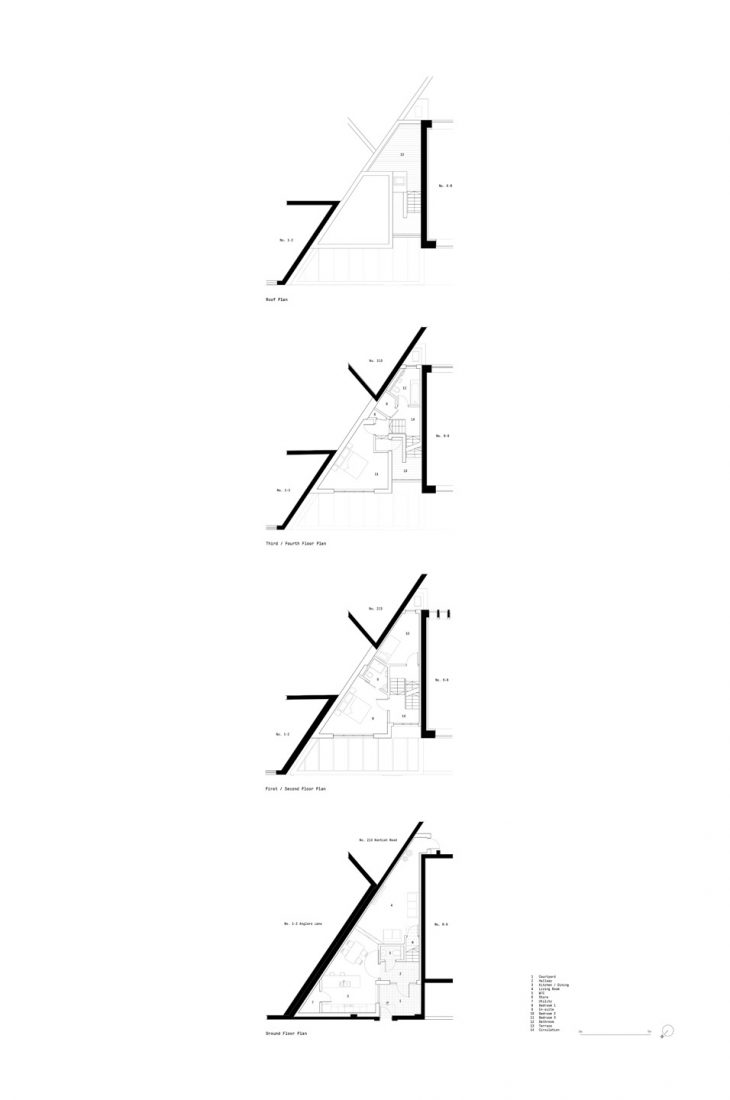 Child Graddon Lewis creates house on triangular infill site