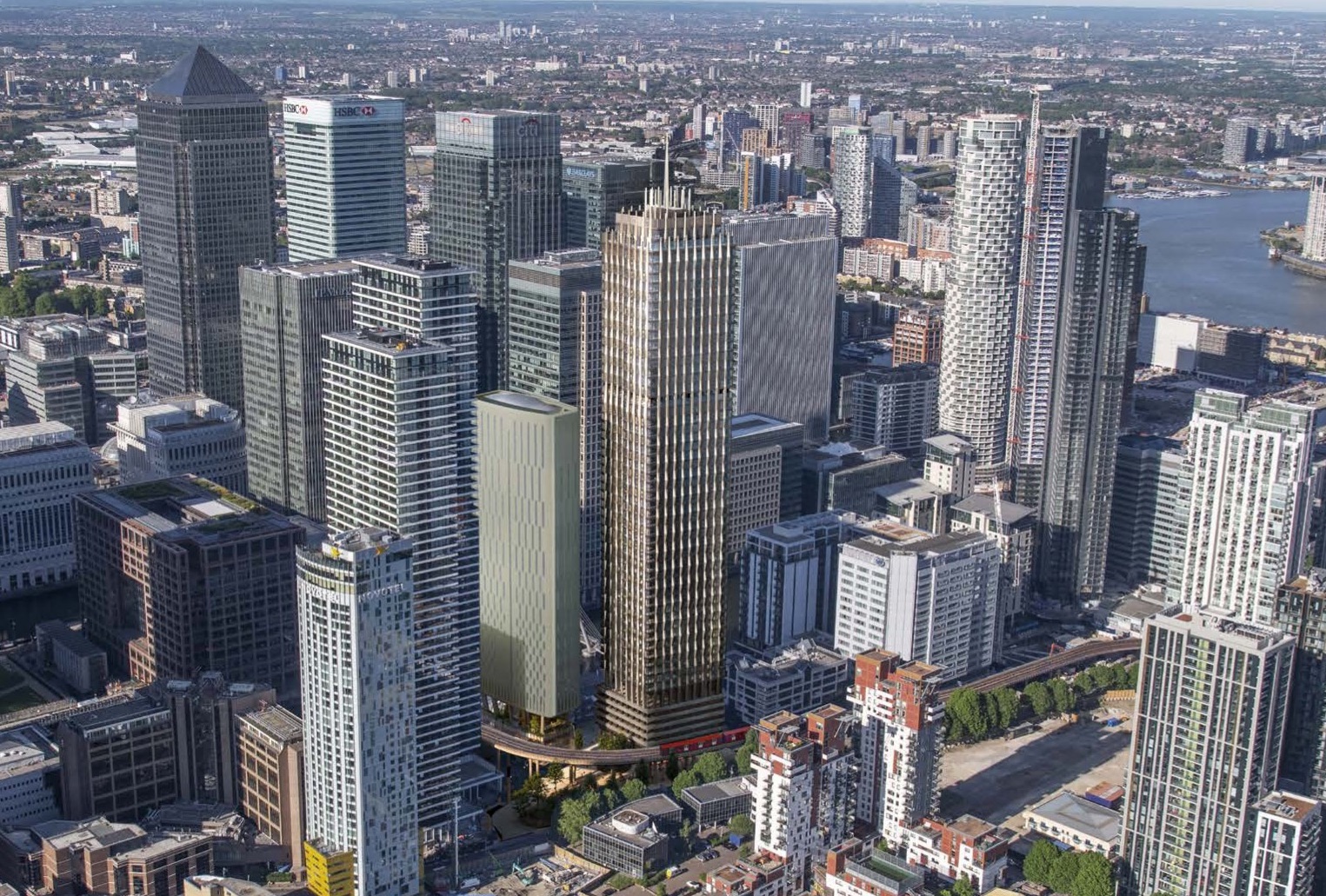 Maccreanor Lavington plans Canary Wharf skyscraper with lightup spire