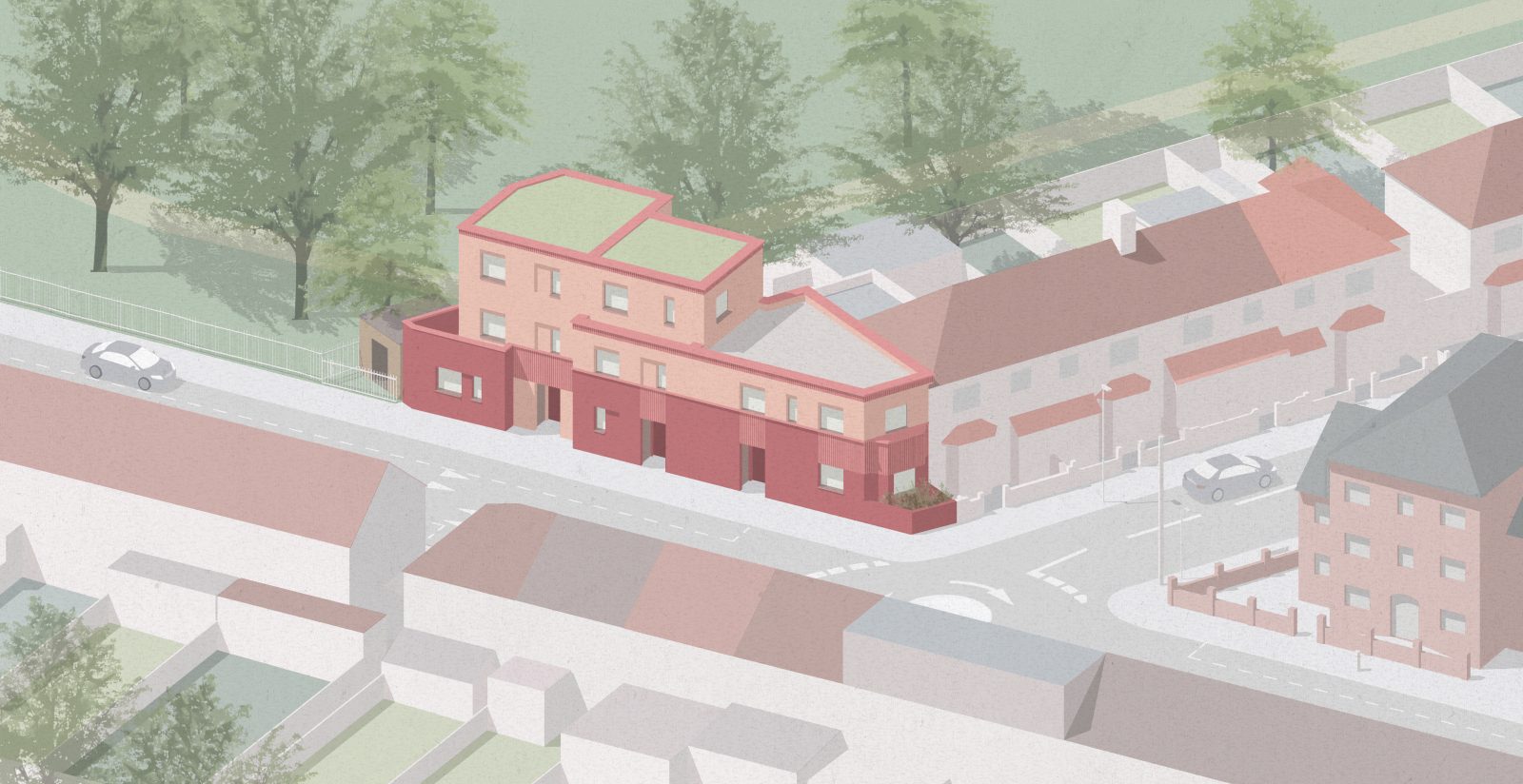 Archio gets OK for pink Passivhaus homes in east London