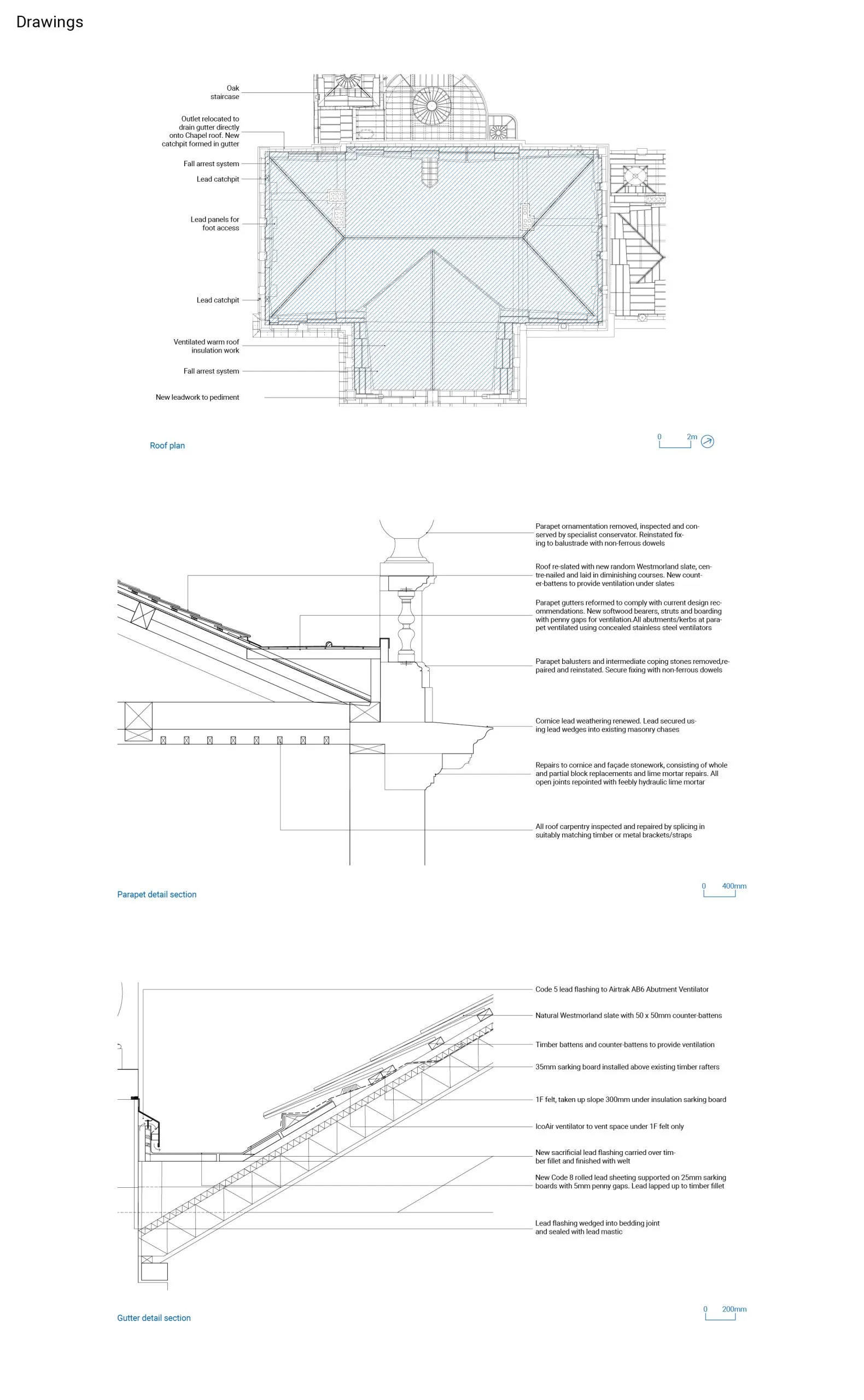 Working details: roofing and drainage