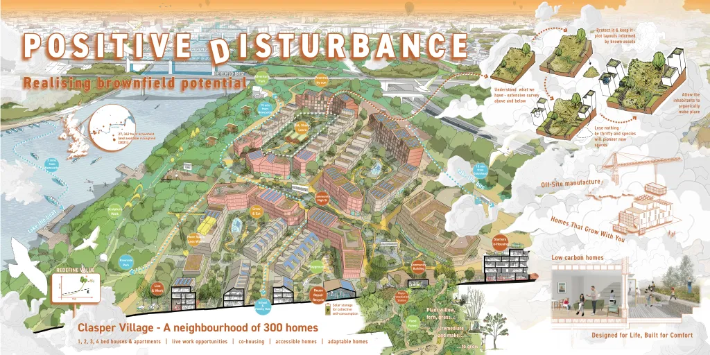 Finalist: FLOC, MAZi, Hyem, Stef Leach, Broaden, Thurston Illustration, SHED, Artis, Henna Asikainen – Positive Disturbance – Brownfield Potansiyelini Gerçekleştirmek