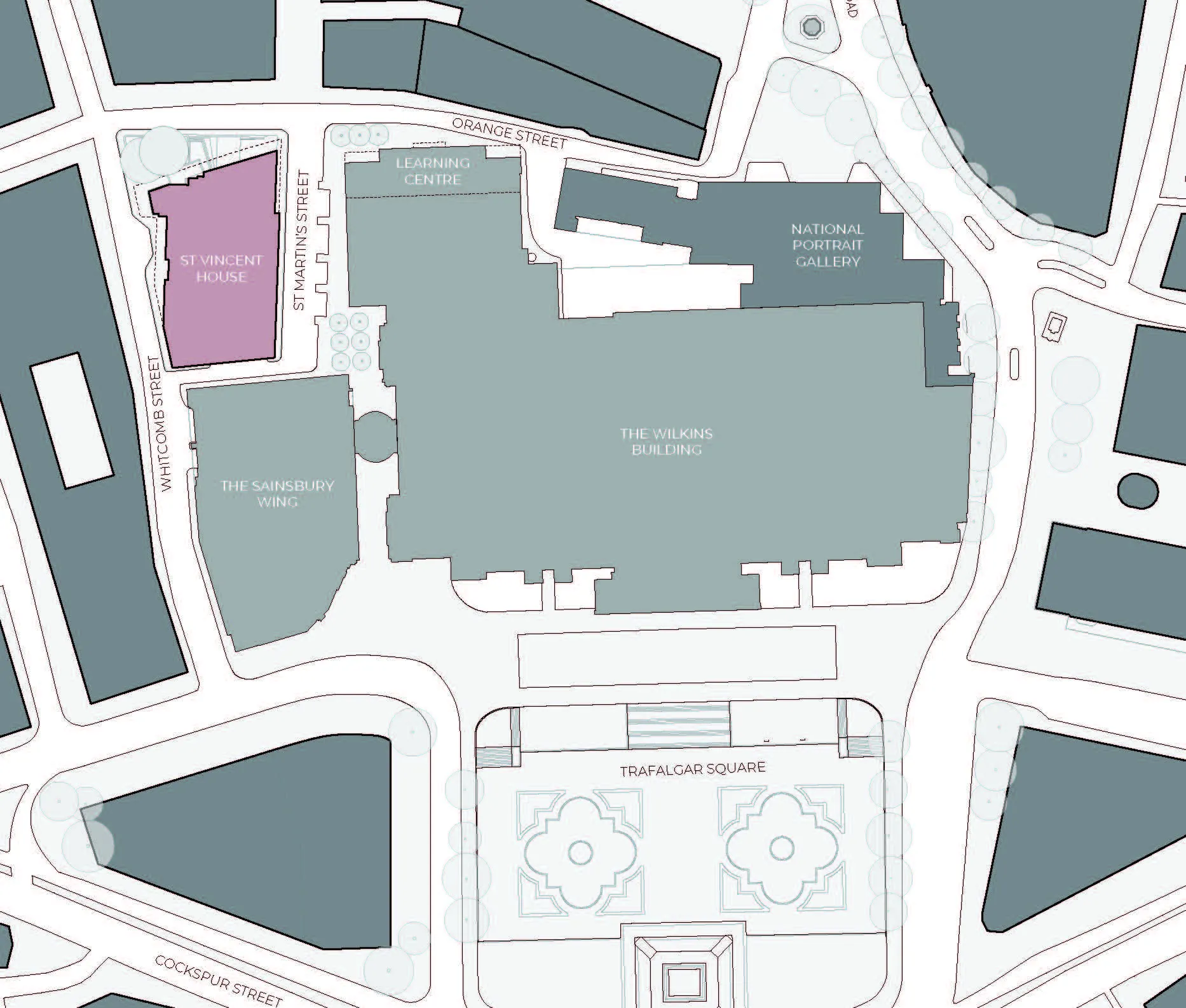 Site plan showing St Vincent House