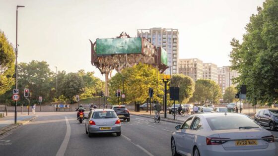 Tate + Co designs treehouse to replace Wandsworth roundabout billboard